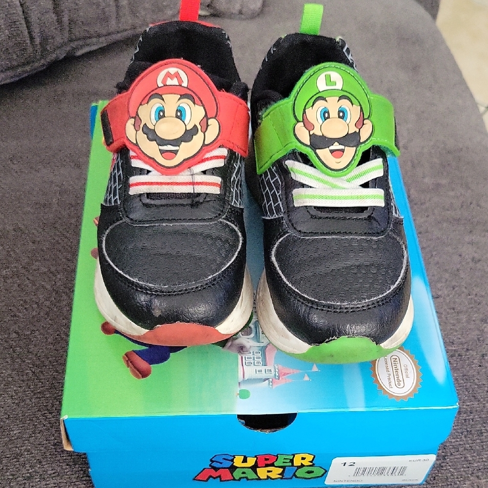 Nintendo Super Mario Kids Sneakers - Black, Red, Green